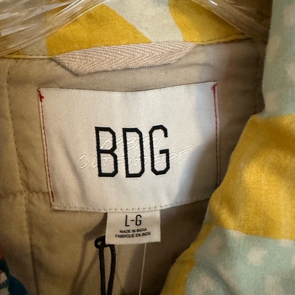 BDG Multicolor Geometric Patchwork Jacket size La… - image 3